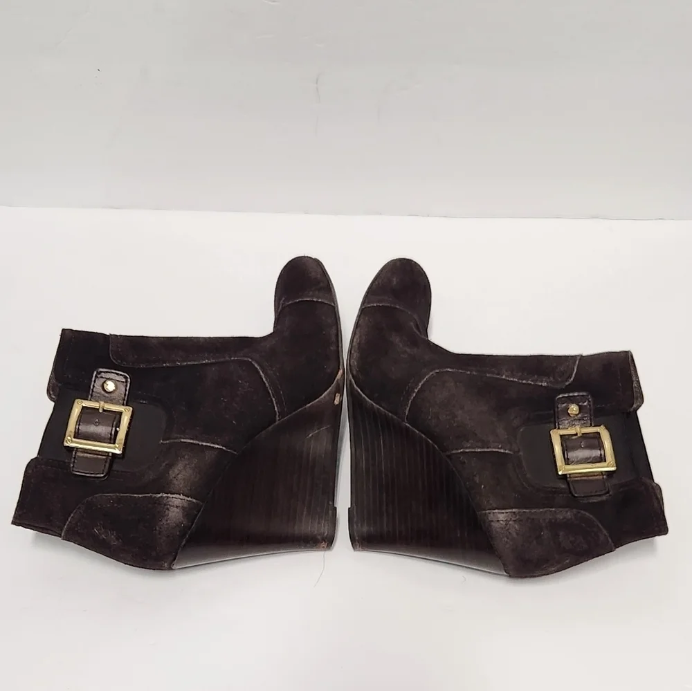 Tory Burch Adrienne Suede Wedge‎ Ankle Booties in Brown